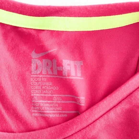 Nike Dri Fit Women's Asymmetrical Hem Touch Club Tank Top Pink Large - Picture 3 of 7